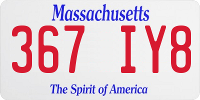 MA license plate 367IY8