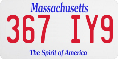 MA license plate 367IY9
