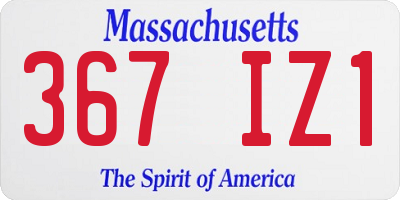 MA license plate 367IZ1