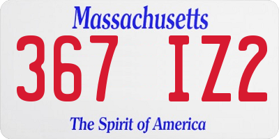 MA license plate 367IZ2