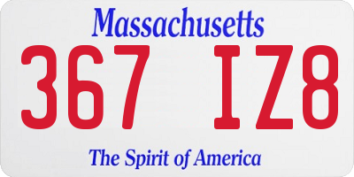 MA license plate 367IZ8