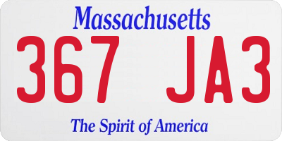 MA license plate 367JA3