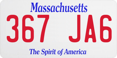 MA license plate 367JA6