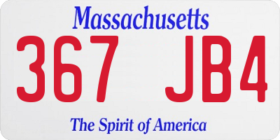 MA license plate 367JB4