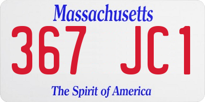 MA license plate 367JC1