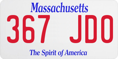 MA license plate 367JD0
