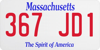 MA license plate 367JD1