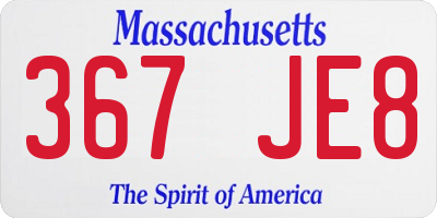 MA license plate 367JE8