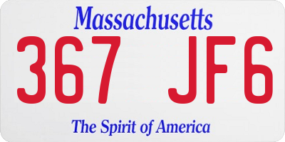 MA license plate 367JF6
