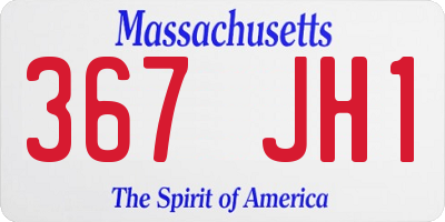 MA license plate 367JH1