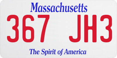 MA license plate 367JH3