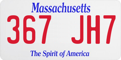 MA license plate 367JH7