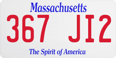 MA license plate 367JI2