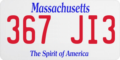 MA license plate 367JI3