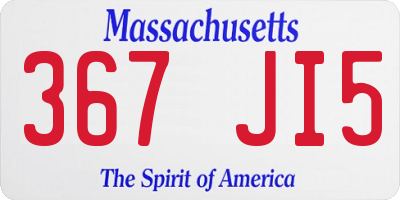 MA license plate 367JI5