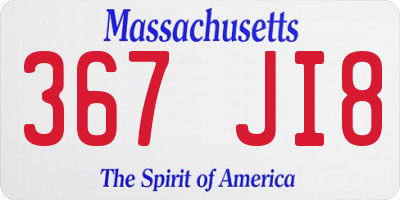 MA license plate 367JI8