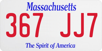 MA license plate 367JJ7