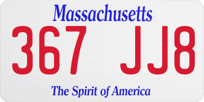 MA license plate 367JJ8