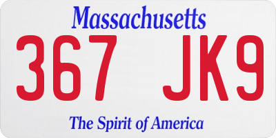 MA license plate 367JK9
