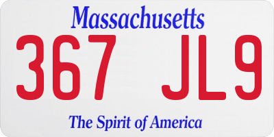 MA license plate 367JL9
