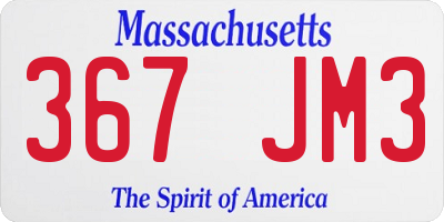 MA license plate 367JM3