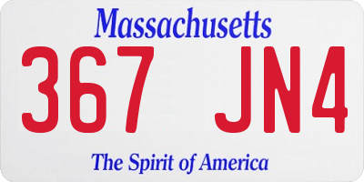 MA license plate 367JN4