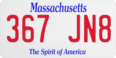MA license plate 367JN8