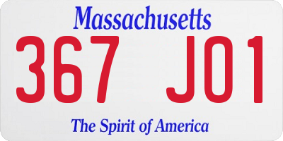 MA license plate 367JO1
