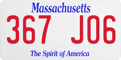 MA license plate 367JO6