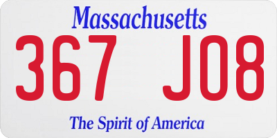 MA license plate 367JO8