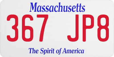 MA license plate 367JP8