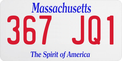 MA license plate 367JQ1