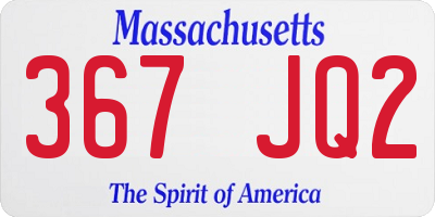 MA license plate 367JQ2