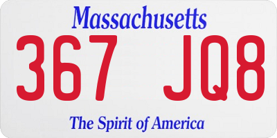 MA license plate 367JQ8