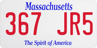 MA license plate 367JR5