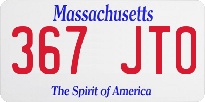 MA license plate 367JT0