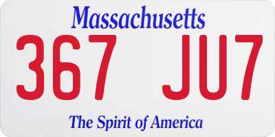 MA license plate 367JU7
