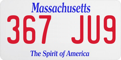 MA license plate 367JU9