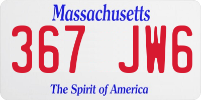 MA license plate 367JW6