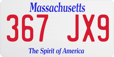 MA license plate 367JX9