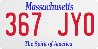MA license plate 367JY0