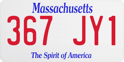 MA license plate 367JY1