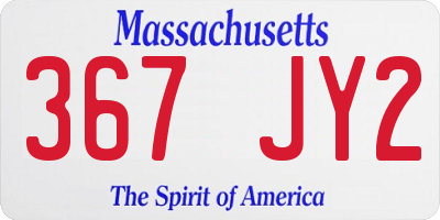 MA license plate 367JY2
