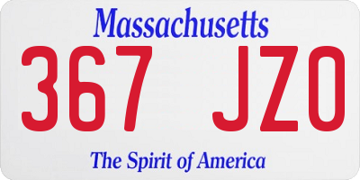 MA license plate 367JZ0