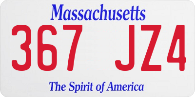 MA license plate 367JZ4