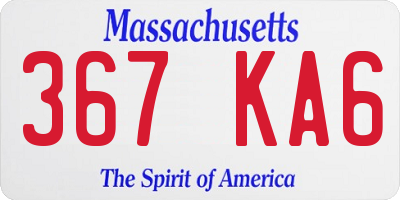 MA license plate 367KA6