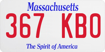 MA license plate 367KB0