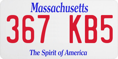 MA license plate 367KB5