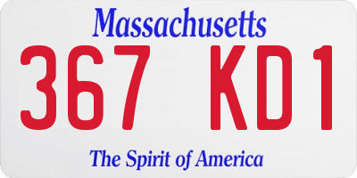 MA license plate 367KD1
