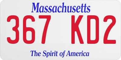 MA license plate 367KD2